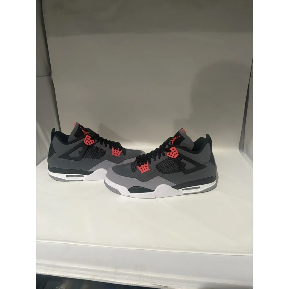Air Jordan 4 Retro Infrared Mens 13 Dark Grey Black Cement Grey DH6927 061